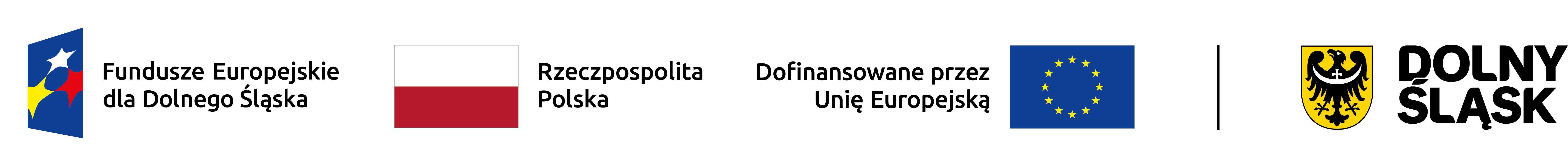 Zestaw znaków Fundusze Europejskie dla Dolnego Śląska 2021–2027